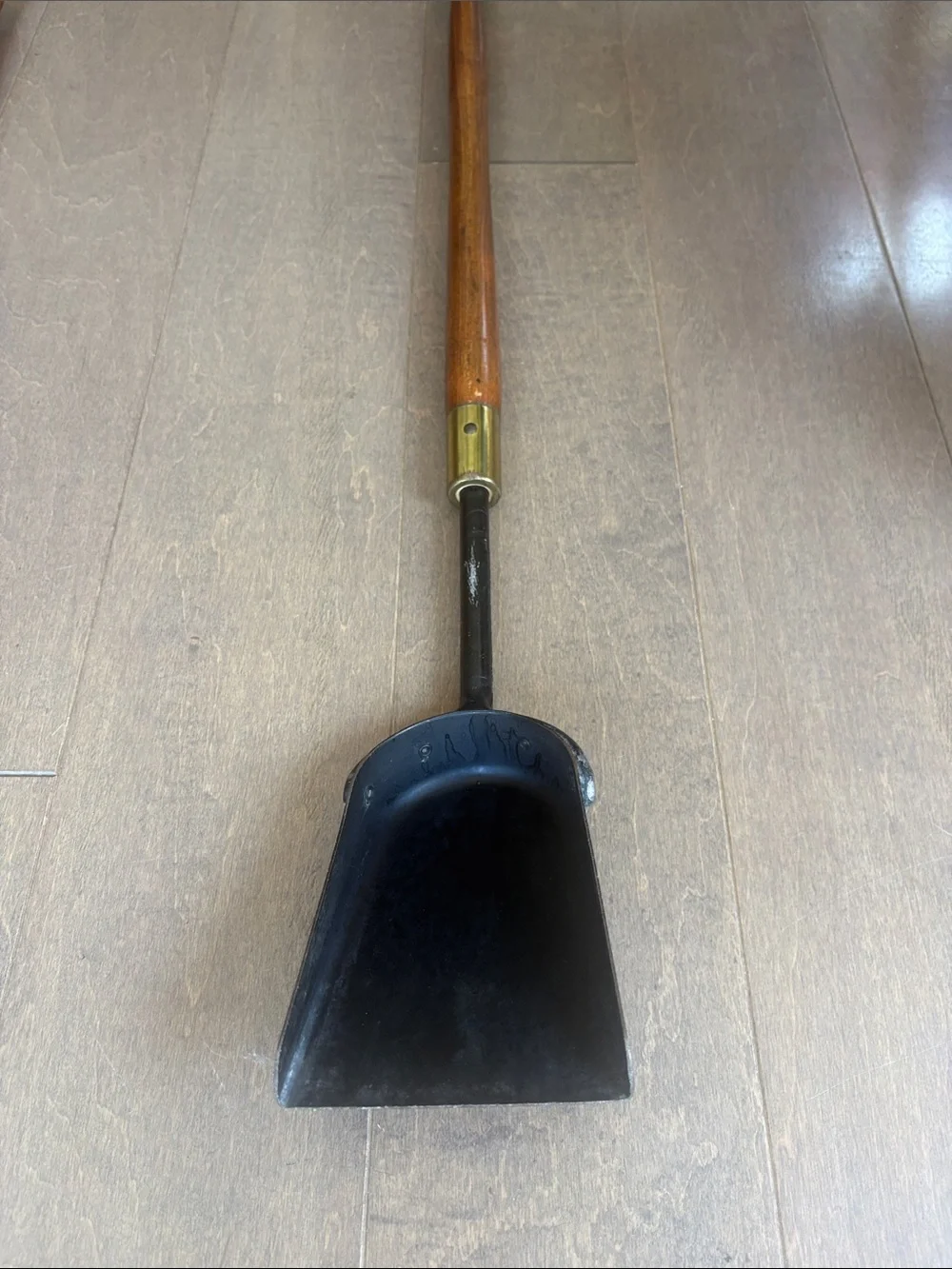Three-Piece Fireplace Tool Set with Wooden Handles - Black & Brown